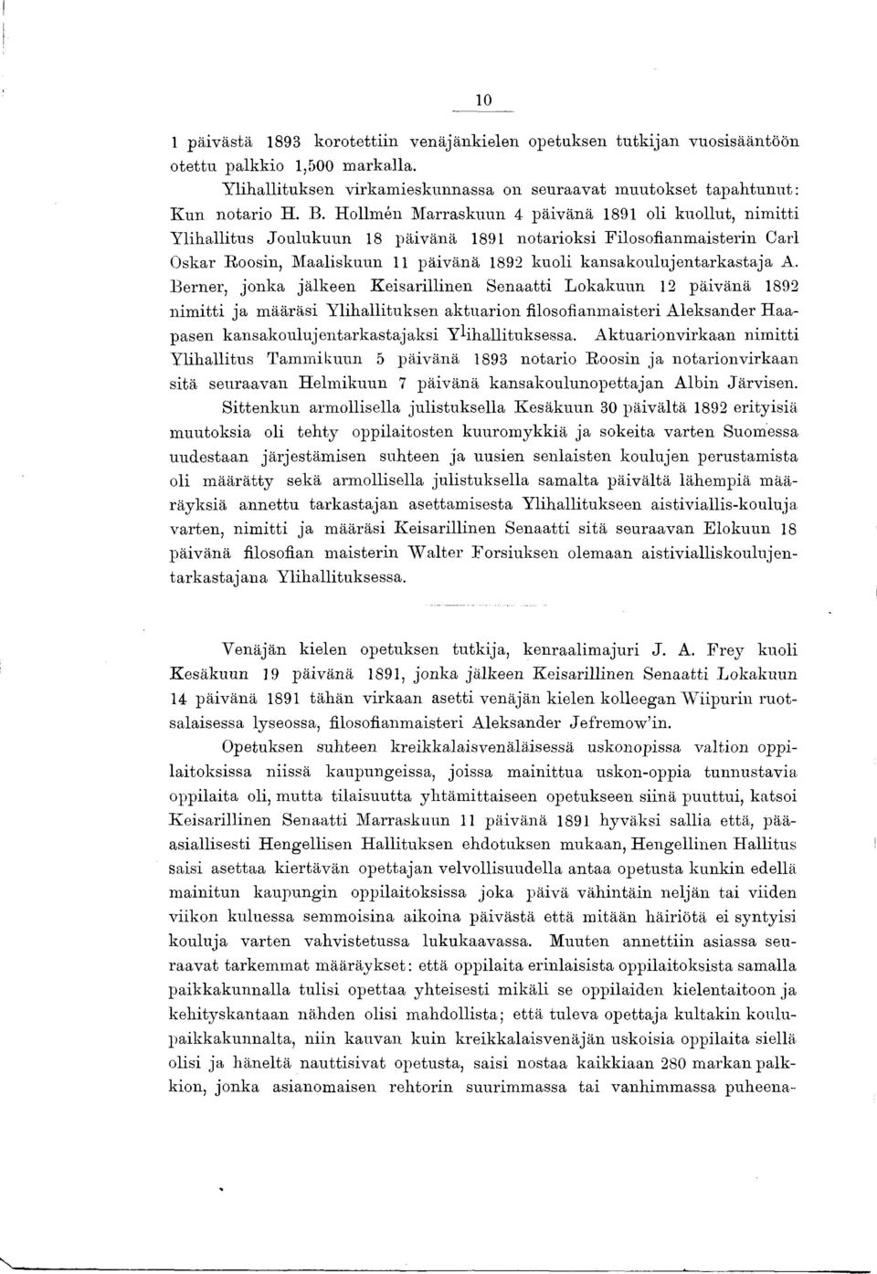 kansakoulujentarkastaja A.