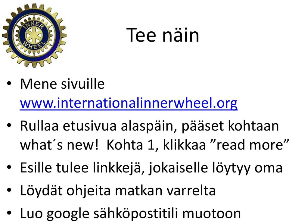 Kohta 1, klikkaa read more Esille tulee linkkejä, jokaiselle