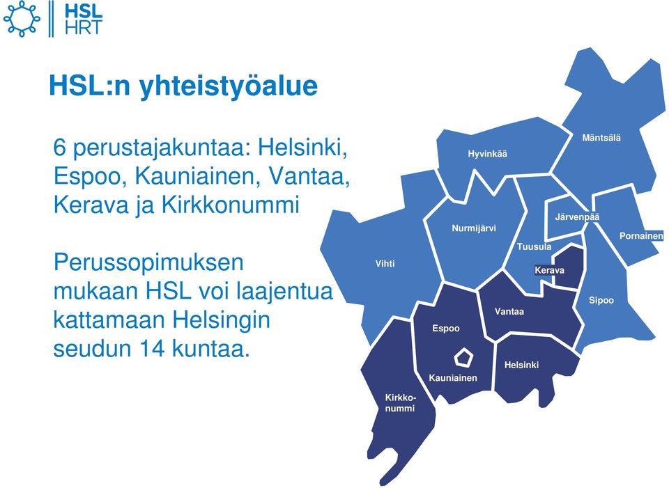 kattamaan Helsingin seudun 14 kuntaa.