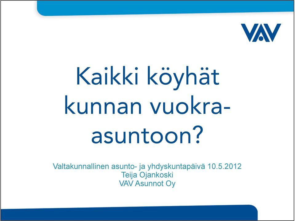 Valtakunnallinen asunto- ja