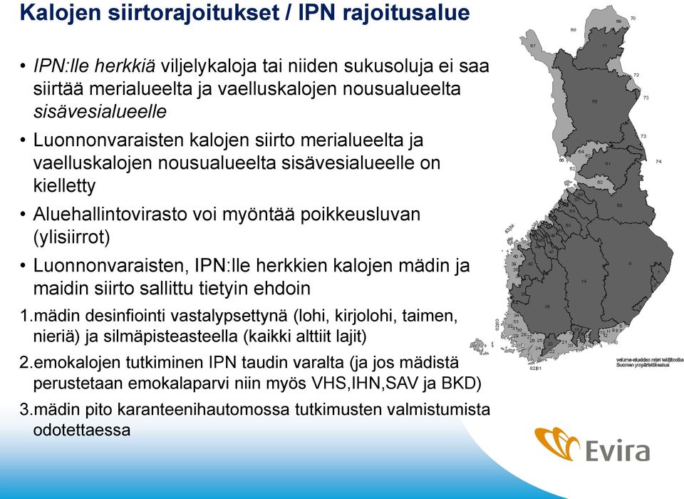 Luonnonvaraisten, IPN:lle herkkien kalojen mädin ja maidin siirto sallittu tietyin ehdoin 1.