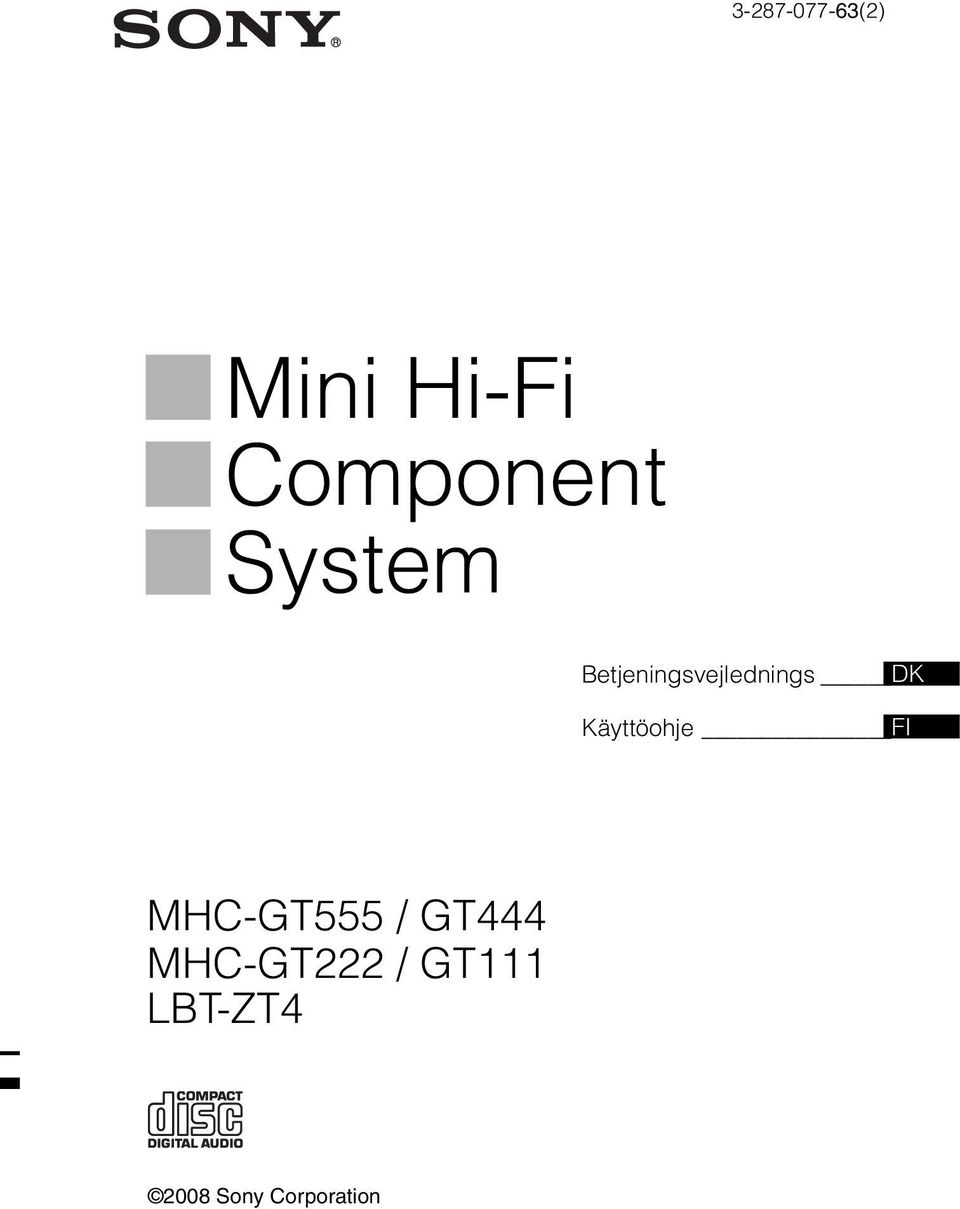 Käyttöohje FI MHC-GT555 / GT444