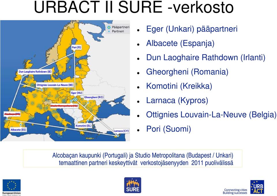 Louvain-La-Neuve (Belgia) Pori (Suomi) Alcobaçan kaupunki (Portugali) ja Studio