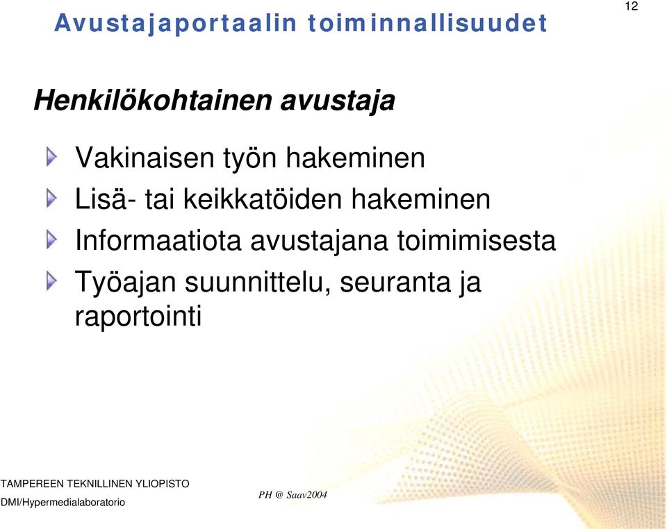 Lisä- tai keikkatöiden hakeminen Informaatiota