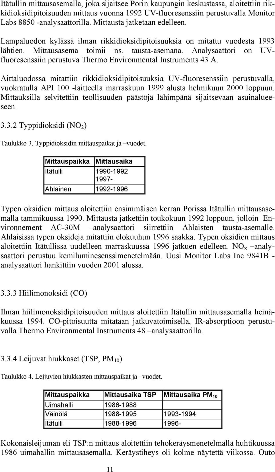 Analysaattori on UVfluoresenssiin perustuva Thermo Environmental Instruments 43 A.