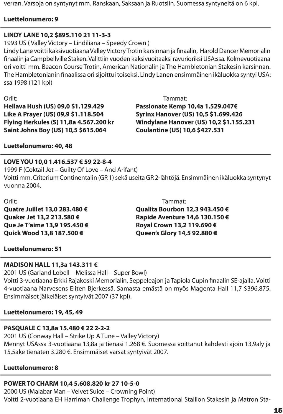 Staken. Valittiin vuoden kaksivuoitaaksi ravurioriksi USA:ssa. Kolmevuotiaana ori voitti mm. Beacon Course Trotin, American Nationalin ja The Hambletonian Stakesin karsinnan.