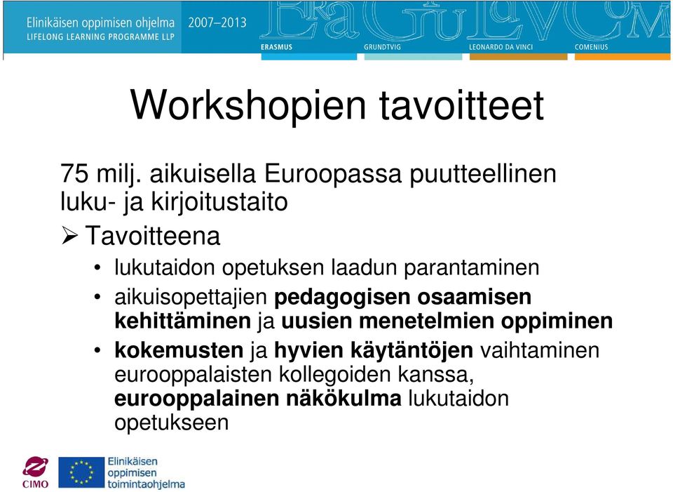 opetuksen laadun parantaminen aikuisopettajien pedagogisen osaamisen kehittäminen ja