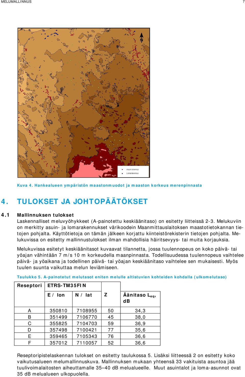 Melukuviin on merkitty asuin- ja lomarakennukset värikoodein Maanmittauslaitoksen maastotietokannan tietojen pohjalta. Käyttötietoja on tämän jälkeen korjattu kiinteistörekisterin tietojen pohjalta.