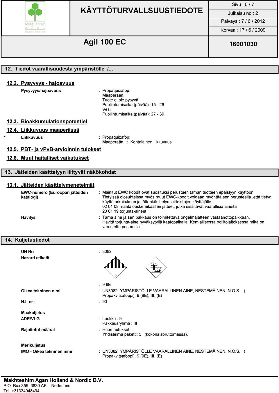 5. PBT- ja vpvb-arvioinnin tulokset 12