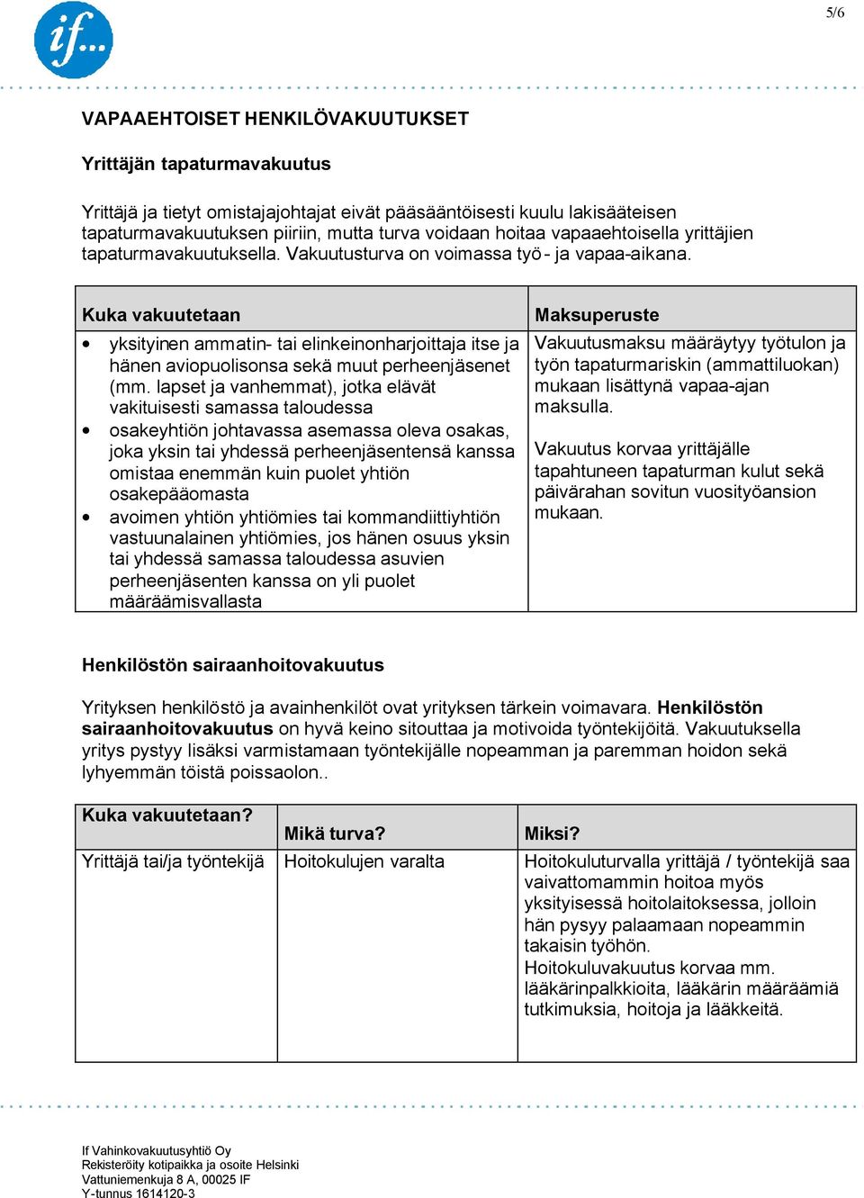 Kuka vakuutetaan yksityinen ammatin- tai elinkeinonharjoittaja itse ja hänen aviopuolisonsa sekä muut perheenjäsenet (mm.