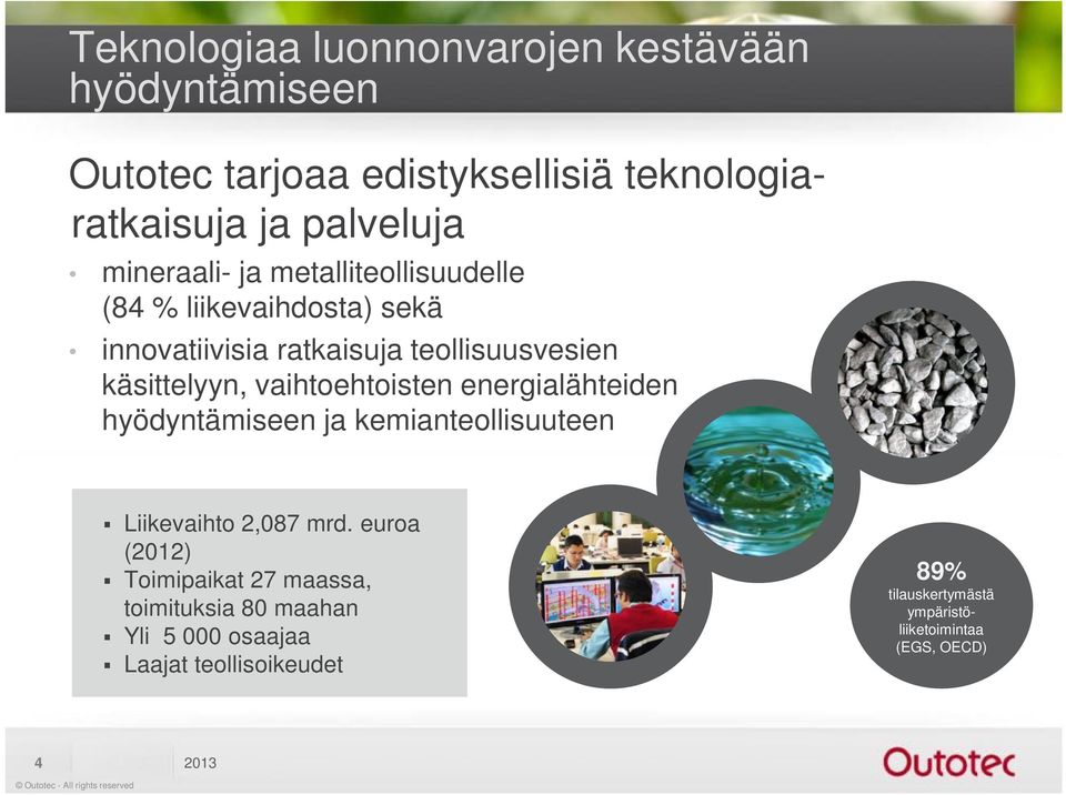 vaihtoehtoisten energialähteiden hyödyntämiseen ja kemianteollisuuteen Liikevaihto 2,087 mrd.