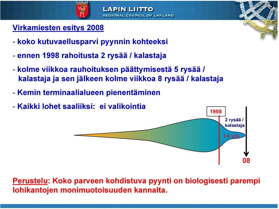 kalastaja - Kemin terminaalialueen pienentäminen - Kaikki lohet saaliiksi: ei valikointia 1998 2 rysää /