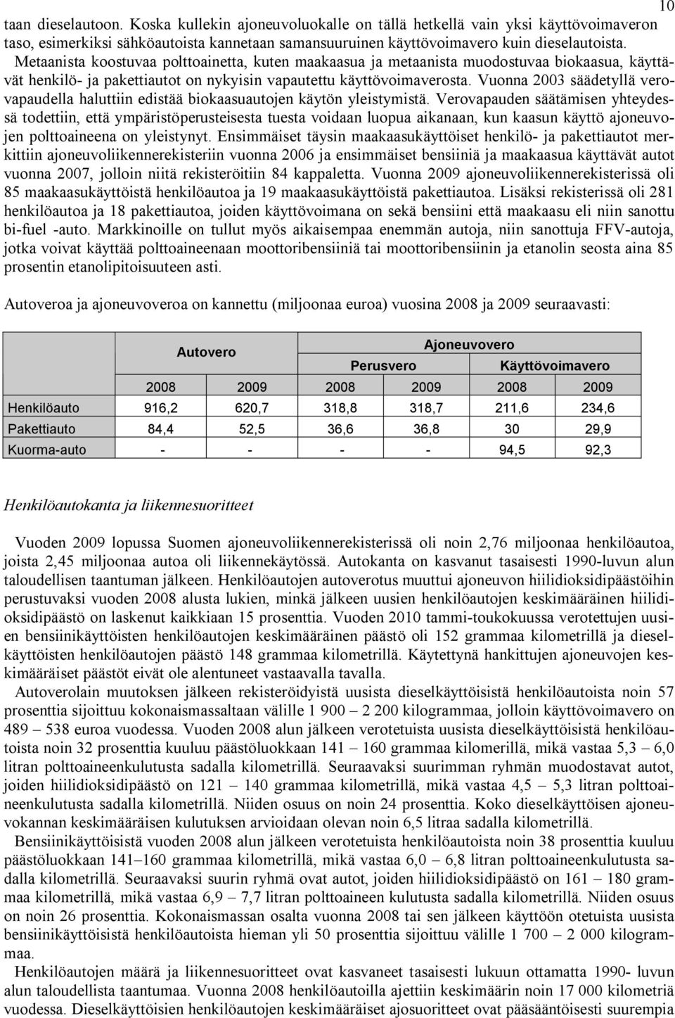 Vuonna 2003 säädetyllä verovapaudella haluttiin edistää biokaasuautojen käytön yleistymistä.