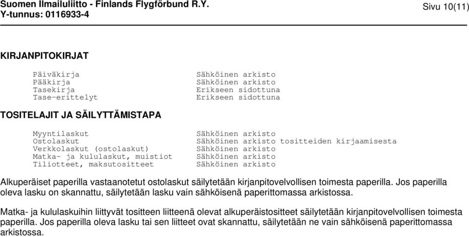 toimesta paperilla. Jos paperilla oleva lasku on skannattu, säilytetään lasku vain sähköisenä paperittomassa arkistossa.