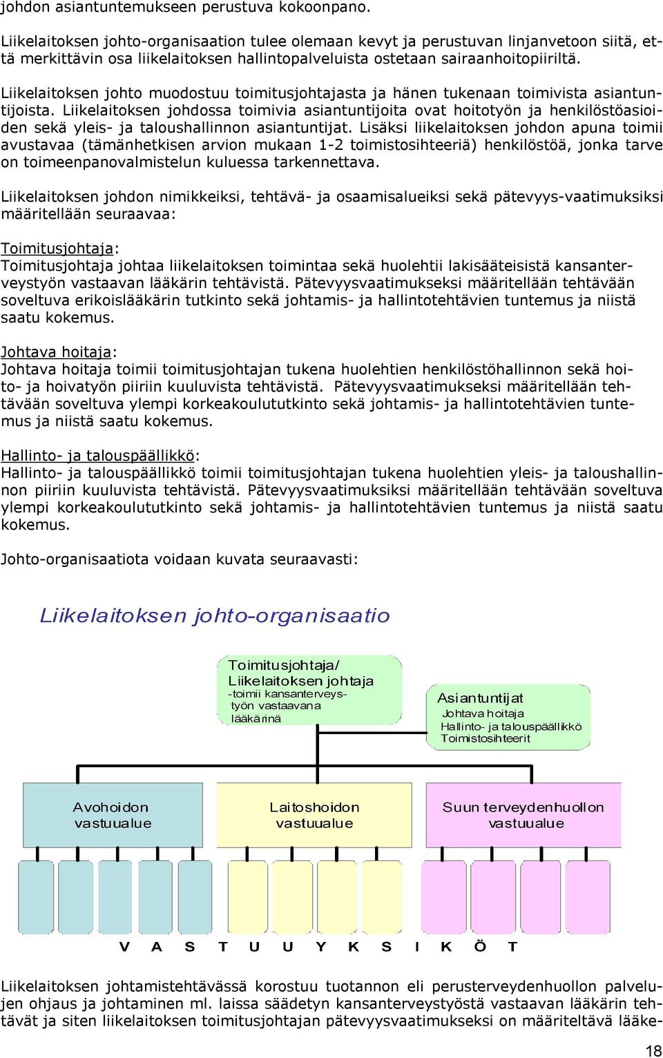 Liikelaitoksen johto muodostuu toimitusjohtajasta ja hänen tukenaan toimivista asiantuntijoista.