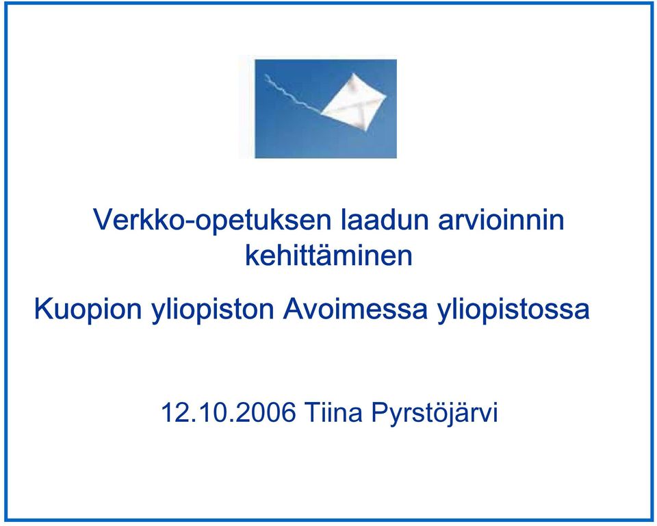 Kuopion yliopiston Avoimessa