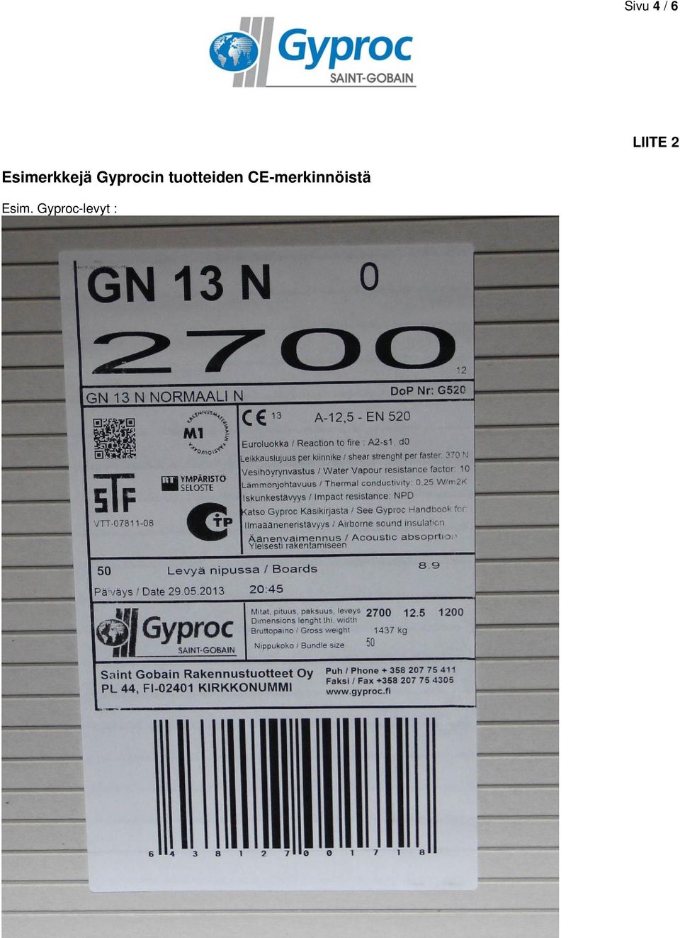 Gyprocin tuotteiden