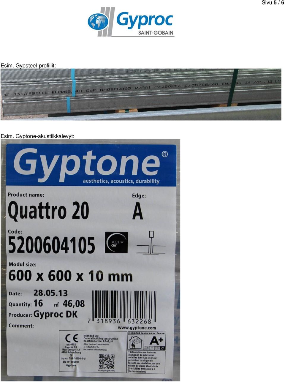 Gypsteel-profiilit: