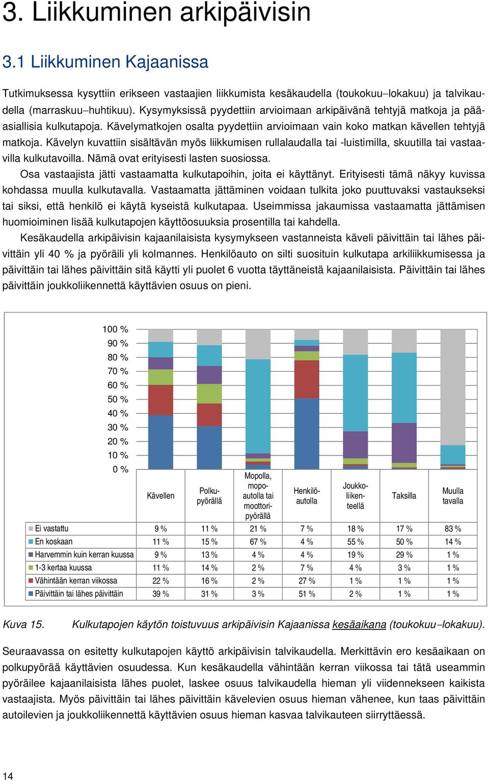 Kävelyn kuvattiin sisältävän myös liikkumisen rullalaudalla tai -luistimilla, skuutilla tai vastaavilla kulkutavoilla. Nämä ovat erityisesti lasten suosiossa.