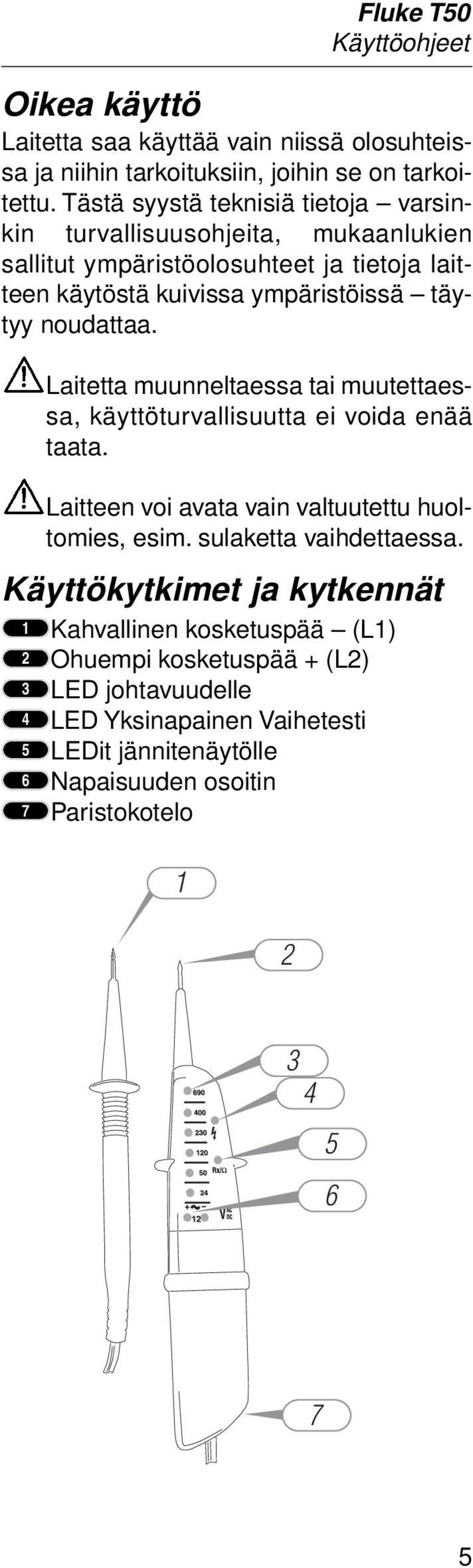 noudattaa. Laitetta muunneltaessa tai muutettaessa, käyttöturvallisuutta ei voida enää taata. Laitteen voi avata vain valtuutettu huoltomies, esim.