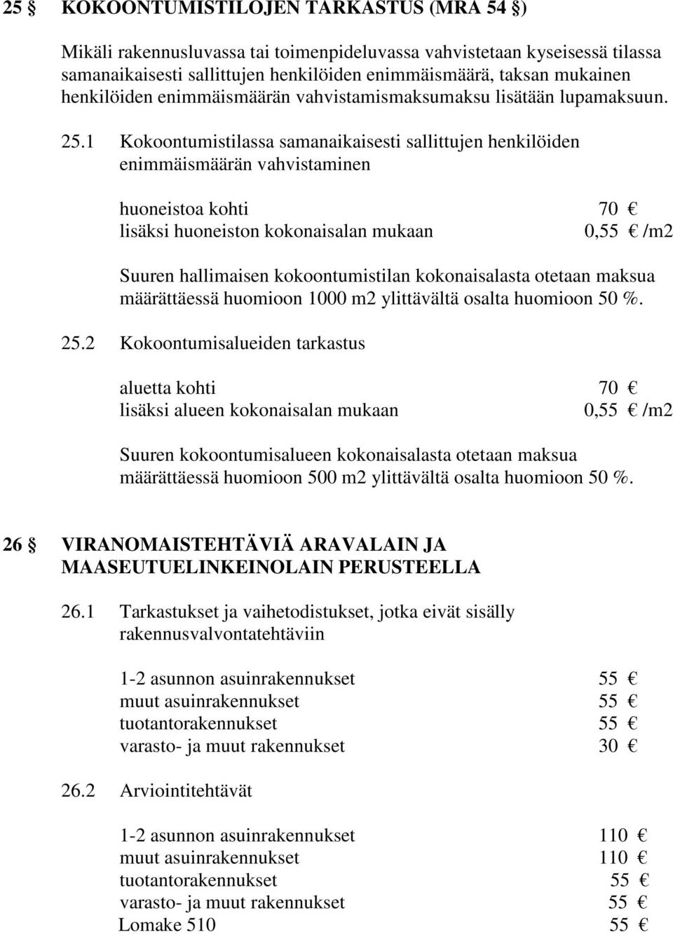 1 Kokoontumistilassa samanaikaisesti sallittujen henkilöiden enimmäismäärän vahvistaminen huoneistoa kohti 70 lisäksi huoneiston kokonaisalan mukaan 0,55 /m2 Suuren hallimaisen kokoontumistilan