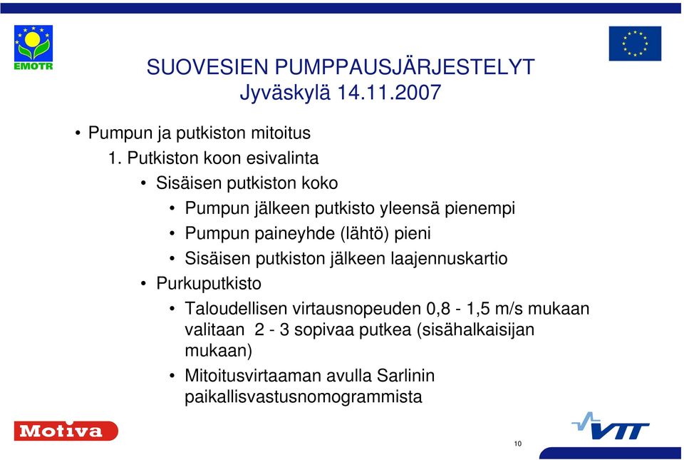 Pumpun paineyhde (lähtö) pieni Sisäisen putkiston jälkeen laajennuskartio Purkuputkisto