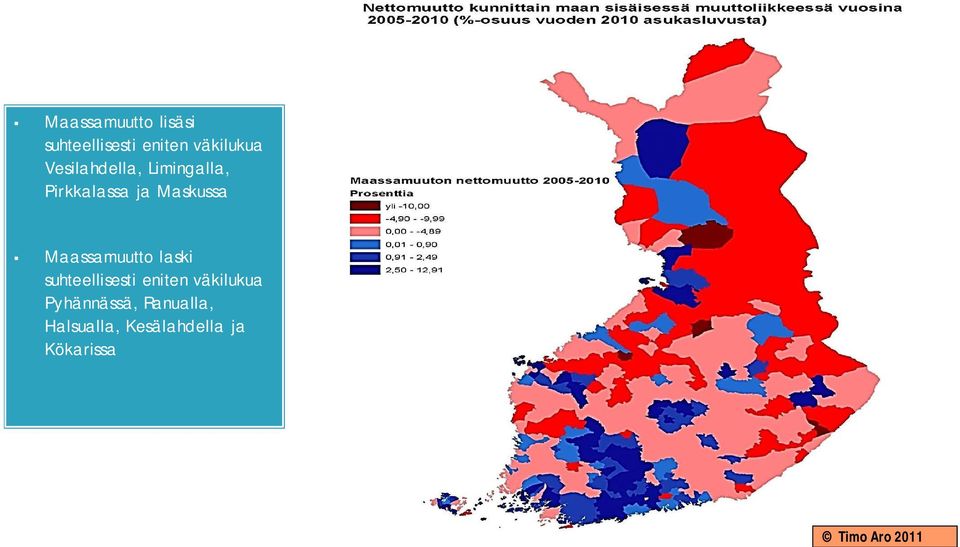 Maassamuutto laski suhteellisesti eniten väkilukua