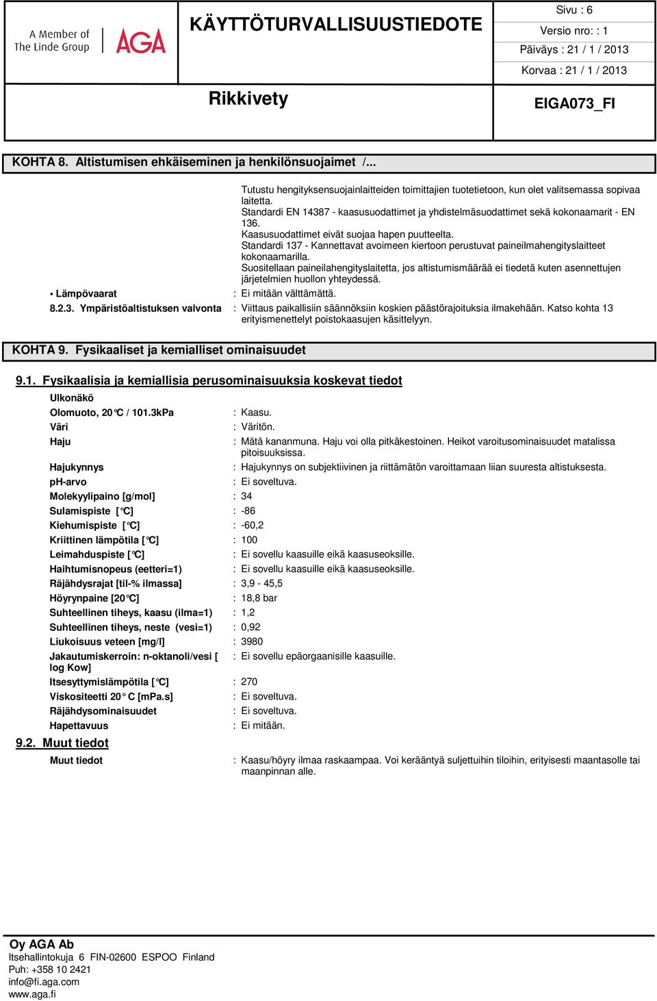 Standardi 137 - Kannettavat avoimeen kiertoon perustuvat paineilmahengityslaitteet kokonaamarilla.