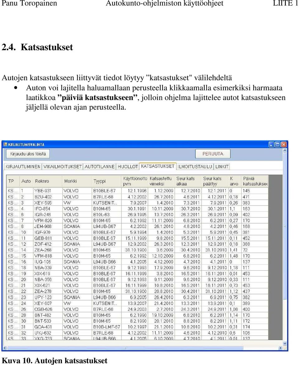 esimerkiksi harmaata laatikkoa päiviä katsastukseen, jolloin ohjelma