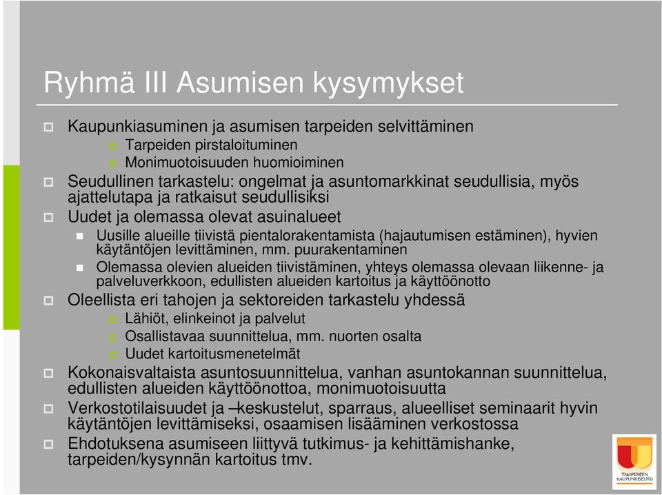 levittäminen, mm.