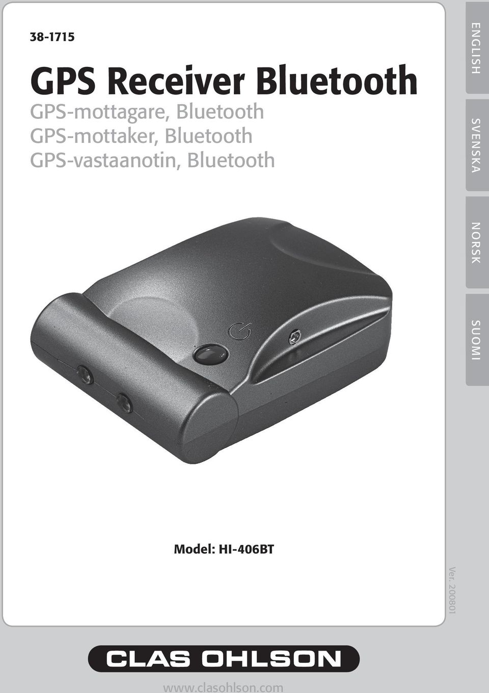 GPS-vastaanotin, Bluetooth ENGLISH SVENSKA