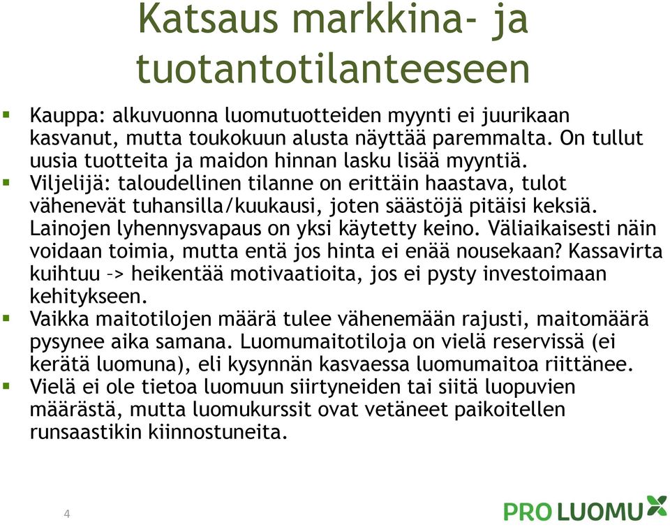 Lainojen lyhennysvapaus on yksi käytetty keino. Väliaikaisesti näin voidaan toimia, mutta entä jos hinta ei enää nousekaan?