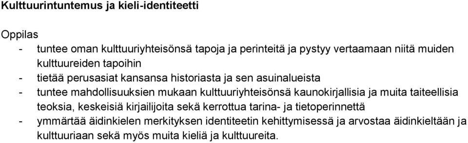 kulttuuriyhteisönsä kaunokirjallisia ja muita taiteellisia teoksia, keskeisiä kirjailijoita sekä kerrottua tarina- ja