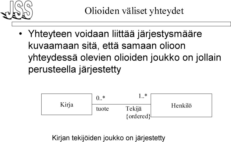 olevien olioiden joukko on jollain perusteella järjestetty Kirja