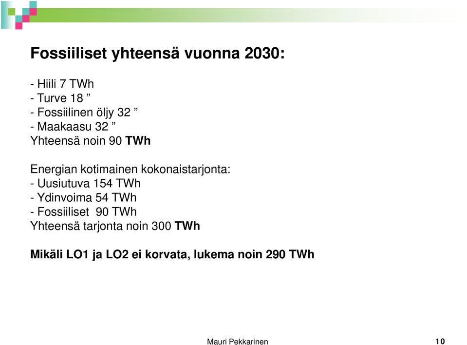 Uusiutuva 154 TWh - Ydinvoima 54 TWh - Fossiiliset 90 TWh Yhteensä tarjonta