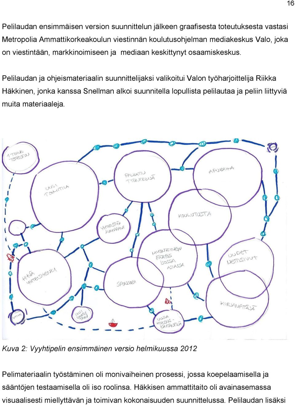 Pelilaudan ja ohjeismateriaalin suunnittelijaksi valikoitui Valon työharjoittelija Riikka Häkkinen, jonka kanssa Snellman alkoi suunnitella lopullista pelilautaa ja peliin liittyviä muita