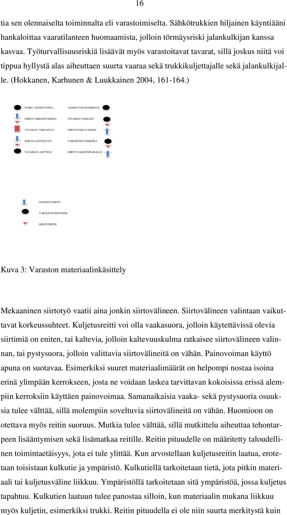 (Hokkanen, Karhunen & Luukkainen 2004, 161-164.) Kuva 3: Varaston materiaalinkäsittely Mekaaninen siirtotyö vaatii aina jonkin siirtovälineen. Siirtovälineen valintaan vaikuttavat korkeussuhteet.
