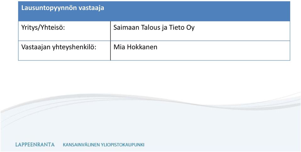 yhteyshenkilö: Saimaan