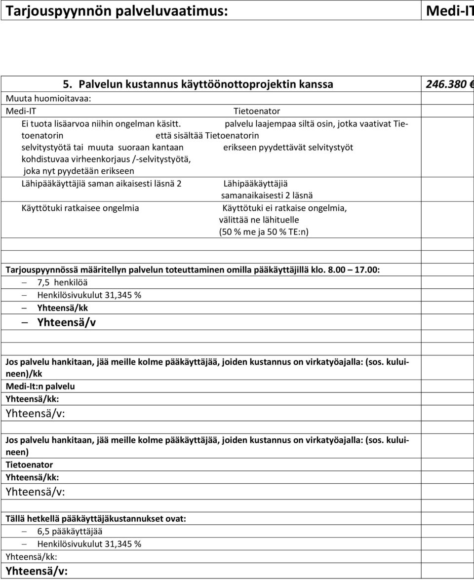 /-selvitystyötä, joka nyt pyydetään erikseen Lähipääkäyttäjiä saman aikaisesti läsnä 2 Lähipääkäyttäjiä samanaikaisesti 2 läsnä Käyttötuki ratkaisee ongelmia Käyttötuki ei ratkaise ongelmia, välittää