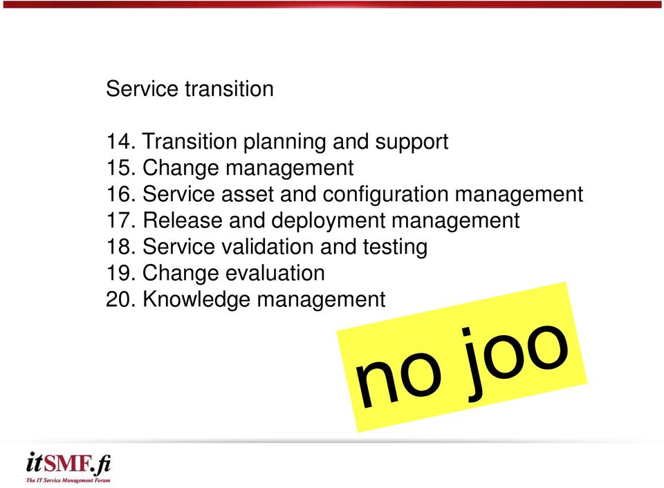 Service asset and configuration management 17.