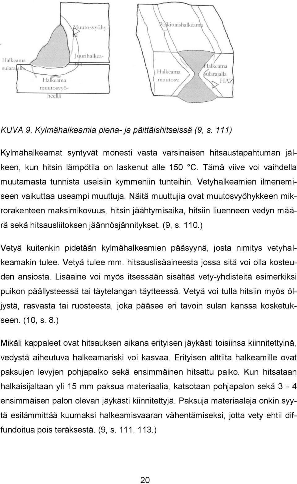 Näitä muuttujia ovat muutosvyöhykkeen mikrorakenteen maksimikovuus, hitsin jäähtymisaika, hitsiin liuenneen vedyn määrä sekä hitsausliitoksen jäännösjännitykset. (9, s. 110.