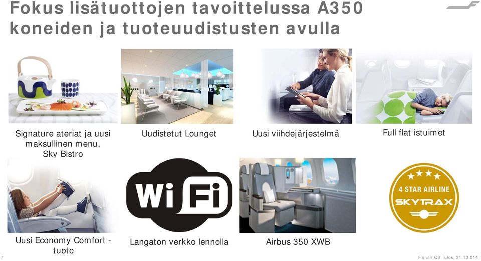 menu, Sky Bistro Uudistetut Lounget Uusi viihdejärjestelmä Full
