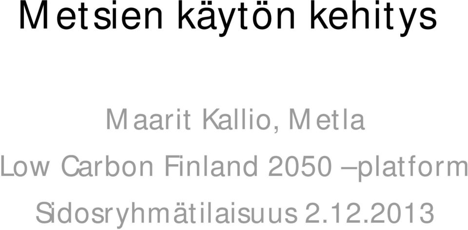 Carbon Finland 2050