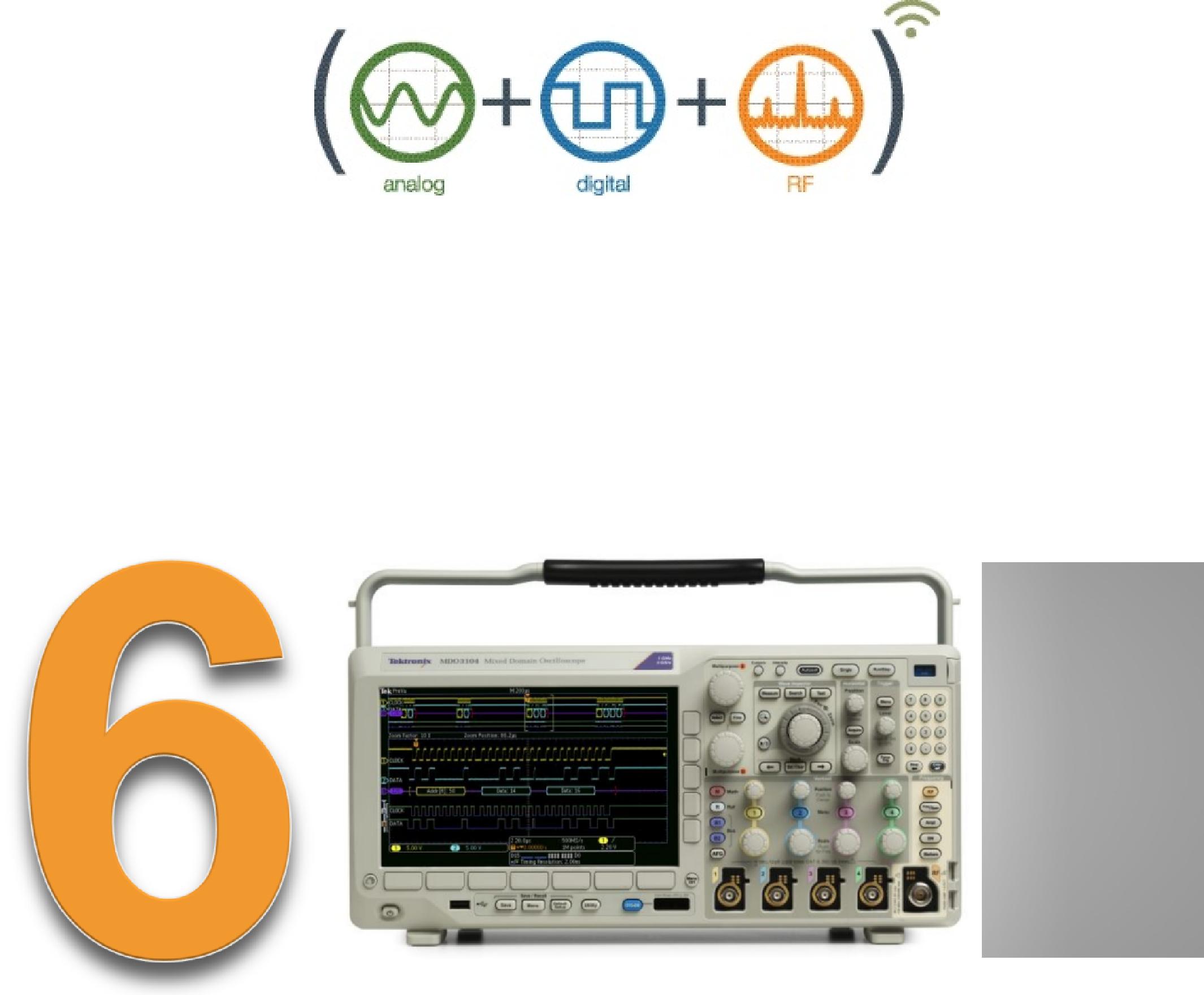 Rakenna oma skooppisi! Tektronix MDO3000 Rakennusohjeet yhdistelmäskooppille, Tektronix MDO3000. Siinä voi olla on jopa 6 laitetta yksissä kuorissa. Tarpeittesi mukaan eikä mitään ylimääräistä.