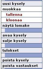 Järjestelmän koonti -toiminnossa valintaehtoina ovat toimipiste, ryhmä, koulutusala, lomake ja rajauskoodi.
