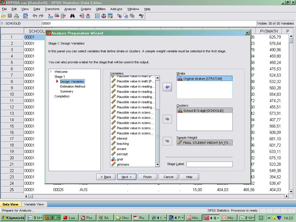 SPSS-ajon