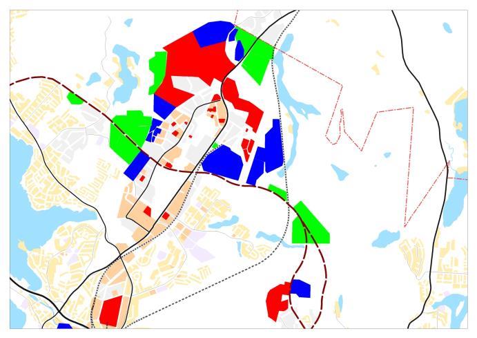 PALOKÄRKI- SEPPÄLÄNKANKAAN VAIHEISTUS- TIETOJEN PÄIVITYS Esirakentamisselvitys käynnissä Innoroadaluekokonaisuus Itäinen Palokärki (uusi kaavarunko- ja vaiheistus Tarkastelu käynnissä) Koillinen