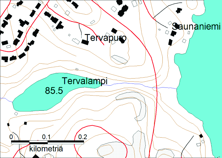 21 Tervalampi 1. Nimi ja sijainti Tervalampi Saaristokaupunki Lammen rannat ovat pääasiassa luonnonisia. Rantoja on raivattu hieman viime vuosina.
