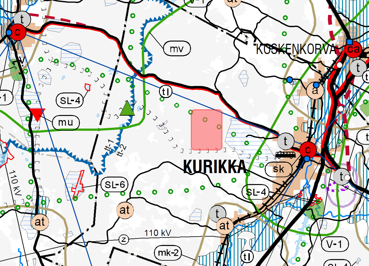 29.5.2013 OAS 7 (13) Kuva 5.1. Hankealueen sijoittuminen Etelä-Pohjanmaan maakuntakaavassa. Hankealue on merkitty punaisella suorakaiteella.