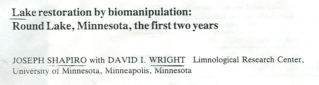 Shapiro & Wright (1984) (Round Lake, Minnesota, 12.